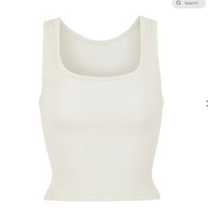 Skims Cotton Rib Tank in Bone
